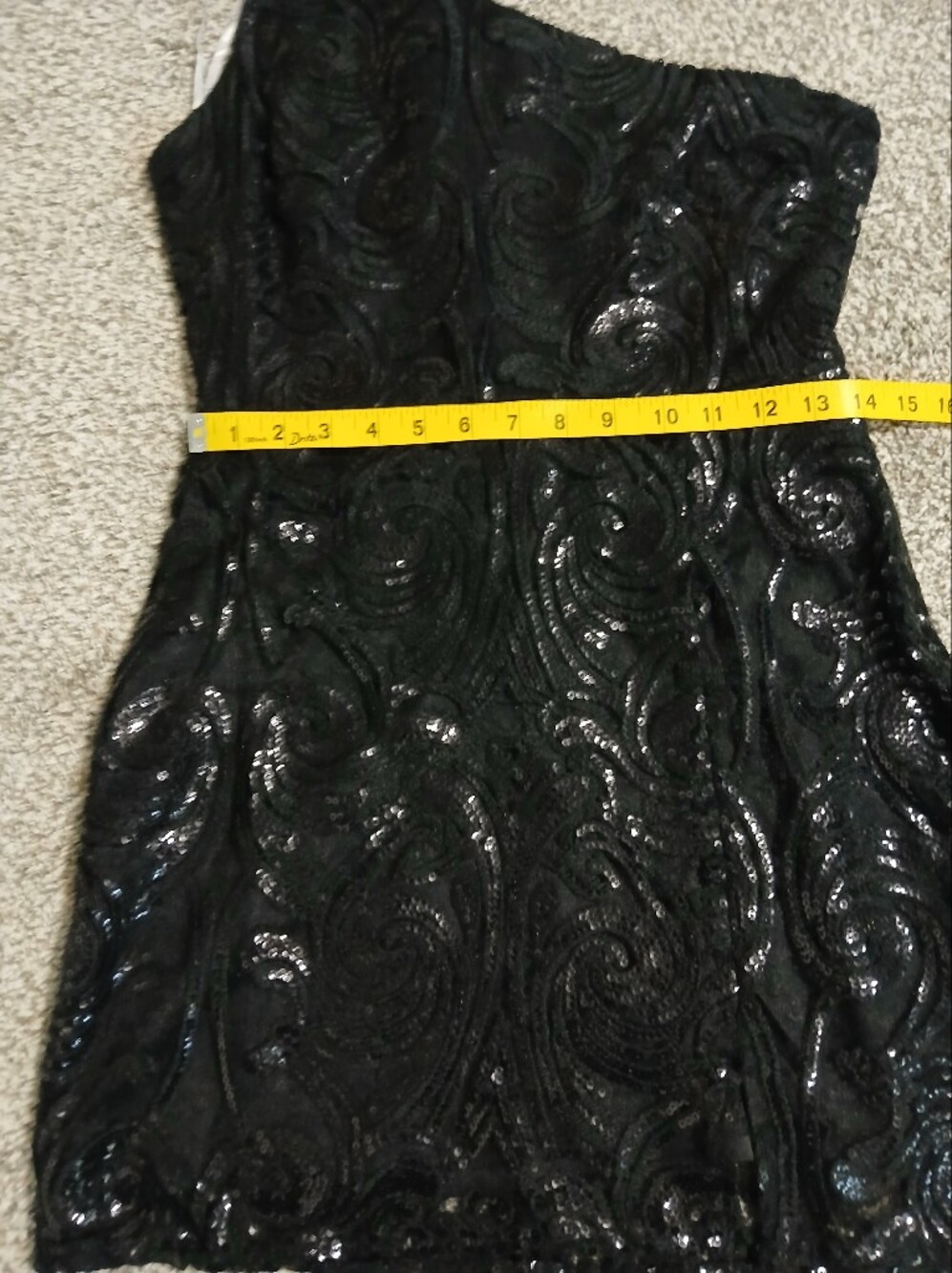 Lulu's Black One-Shoulder Sequin Mini Dress - Picture 6 of 16